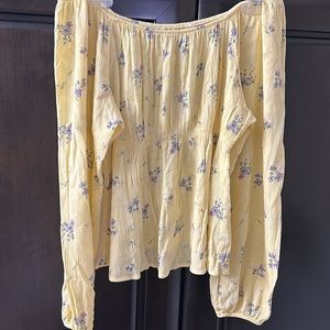 Floral off shoulder or on empire blouse